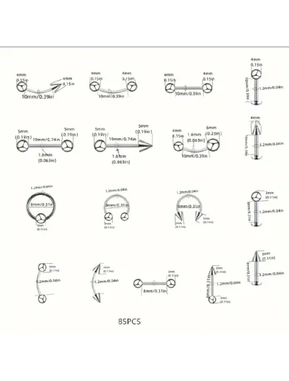 1109 Set piercing variado