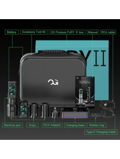 1998 Fury Tattoo Machine negra