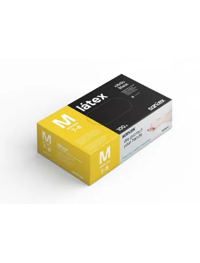 2902 Guantes Latex Negro Talla M