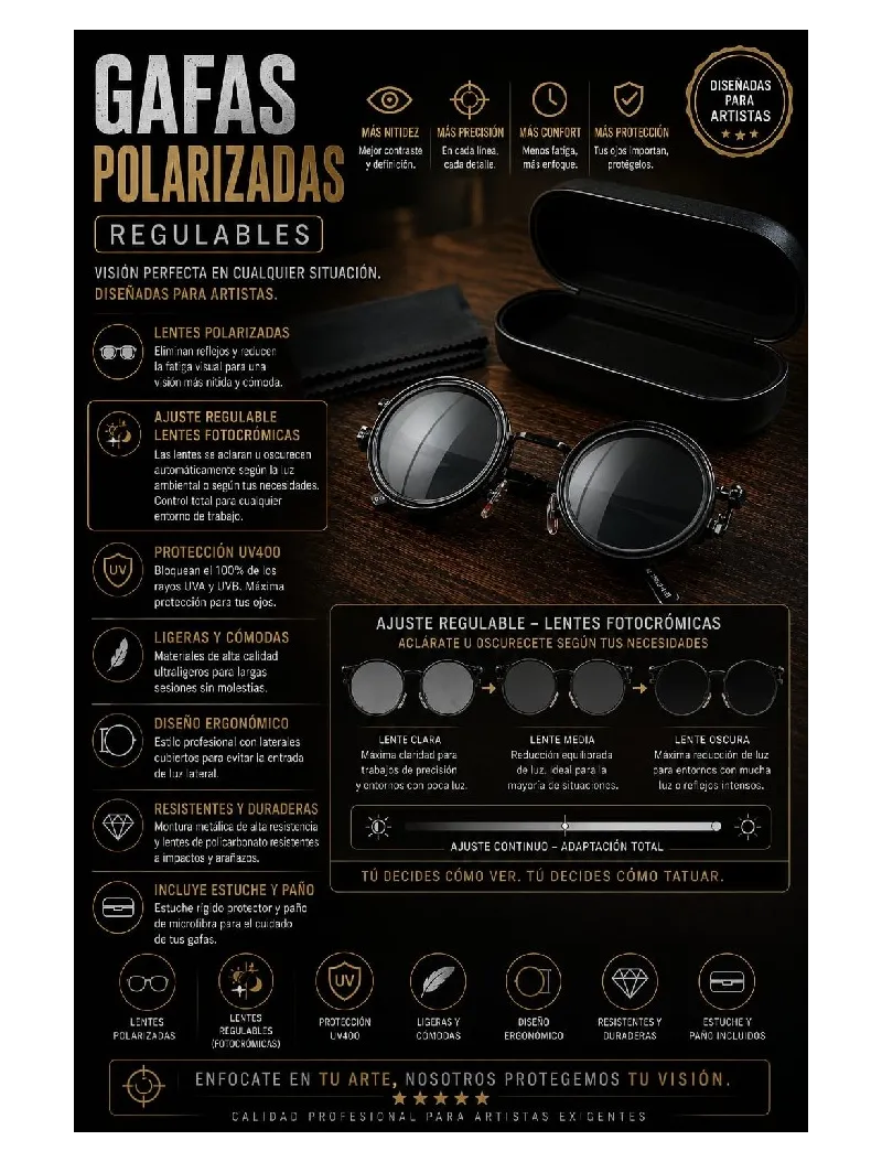 3790 Gafas polarizadas regulables